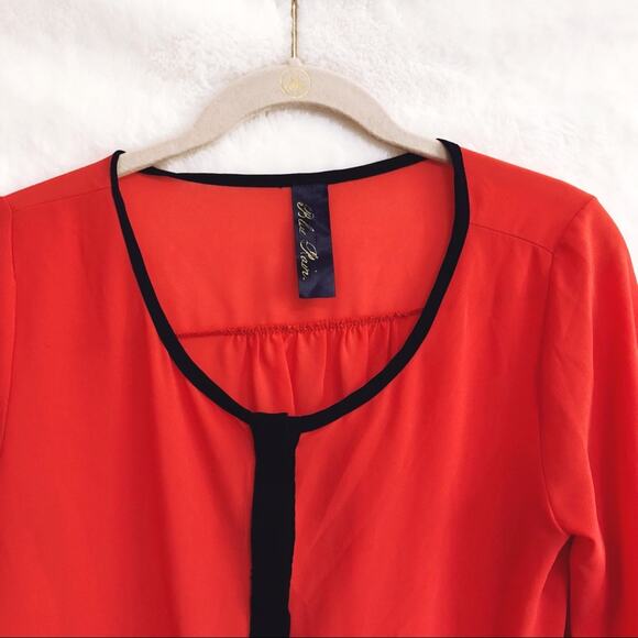 Blue Rain Coral and Blue Button Long Sleeve Top - Picture 8 of 8